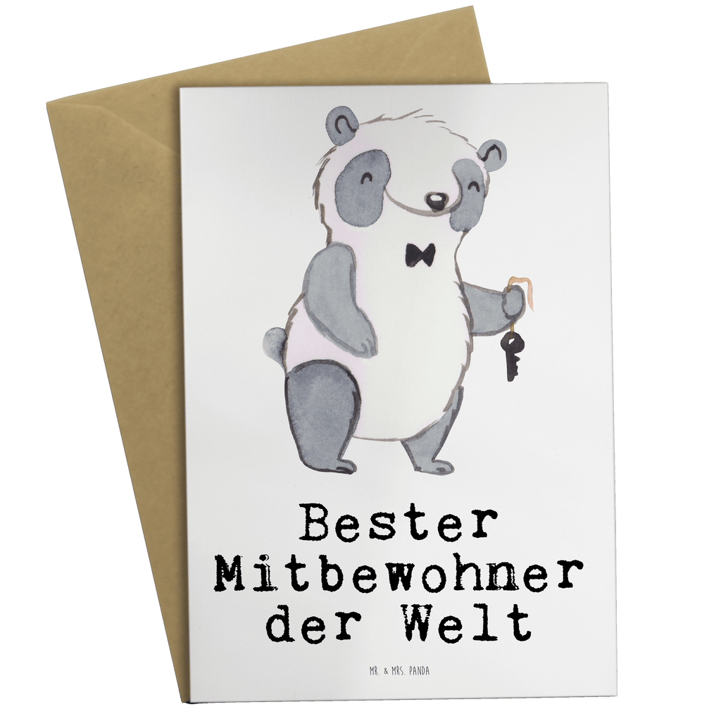 Grußkarte Panda Bester Mitbewohner der Welt Grußkarte, Klappkarte, Einladungskarte, Glückwunschkarte, Hochzeitskarte, Geburtstagskarte, Karte, Ansichtskarten, für, Dankeschön, Geschenk, Schenken, Geburtstag, Geburtstagsgeschenk, Geschenkidee, Danke, Bedanken, Mitbringsel, Freude machen, Geschenktipp, Mitbewohner, WG, Zimmernachbar, Wohngemeinschaft, WG-Bewohner, Zimmerkollege, Zimmergenosse, Stubenkamerad