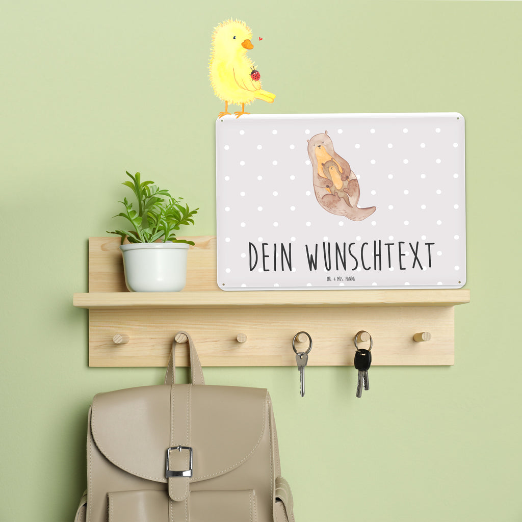 Personalisiertes Blechschild Otter Kind Blechschild, Metallschild, Geschenk Schild, Schild, Magnet-Metall-Schild, Deko Schild, Wandschild, Wand-Dekoration, Türschild, Otter, Fischotter, Seeotter, Otter Seeotter See Otter