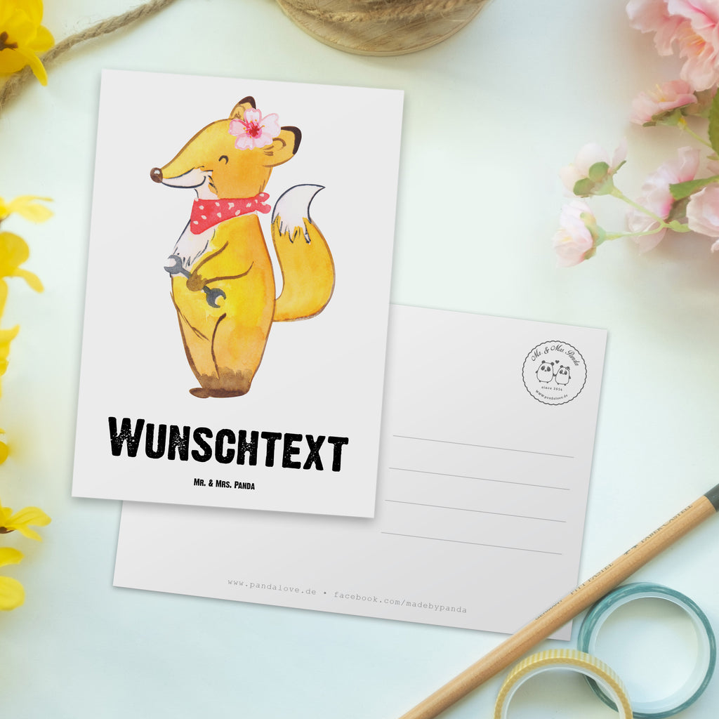 Personalisierte Postkarte Kfz-Mechatronikerin mit Herz Postkarte mit Namen, Postkarte bedrucken, Postkarte mit Wunschtext, Postkarte personalisierbar, Geschenkkarte mit Namen, Grußkarte mit Namen, Karte mit Namen, Einladung mit Namen, Ansichtskarte mit Namen, Geschenkkarte mit Wunschtext, Grußkarte mit Wunschtext, Karte mit Wunschtext, Einladung mit Wunschtext, Ansichtskarte mit Wunschtext, Beruf, Ausbildung, Jubiläum, Abschied, Rente, Kollege, Kollegin, Geschenk, Schenken, Arbeitskollege, Mitarbeiter, Firma, Danke, Dankeschön, Kfz-Mechatronikerin, Kraftfahrzeugmechanikerin, Meisterin, Gesellenprüfung