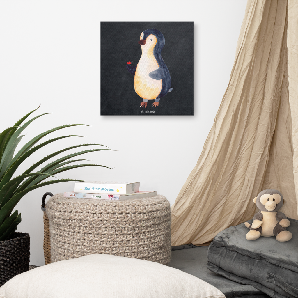 Leinwand Bild Pinguin Marienkäfer Leinwand, Bild, Kunstdruck, Wanddeko, Dekoration, Pinguin, Pinguine, Marienkäfer, Liebe, Wunder, Glück, Freude, Lebensfreude