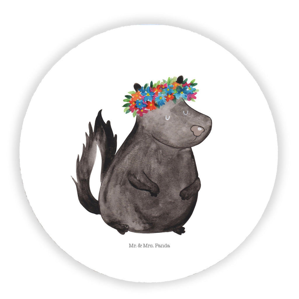 Rund Magnet Stinktier Blumenmaedchen Kühlschrankmagnet, Pinnwandmagnet, Souvenir Magnet, Motivmagnete, Dekomagnet, Whiteboard Magnet, Notiz Magnet, Kühlschrank Dekoration, Stinktier, Skunk, Wildtier, Raubtier, Stinker, Stinki, Yoga, Namaste, Lebe, Liebe, Lache