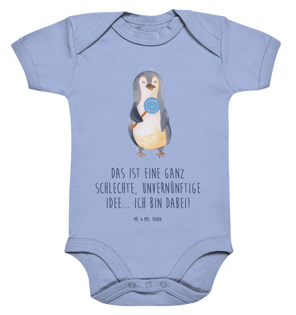 Organic Baby Body Pinguin Lolli Babykleidung, Babystrampler, Strampler, Wickelbody, Baby Erstausstattung, Junge, Mädchen, Pinguin, Pinguine, Lolli, Süßigkeiten, Blödsinn, Spruch, Rebell, Gauner, Ganove, Rabauke