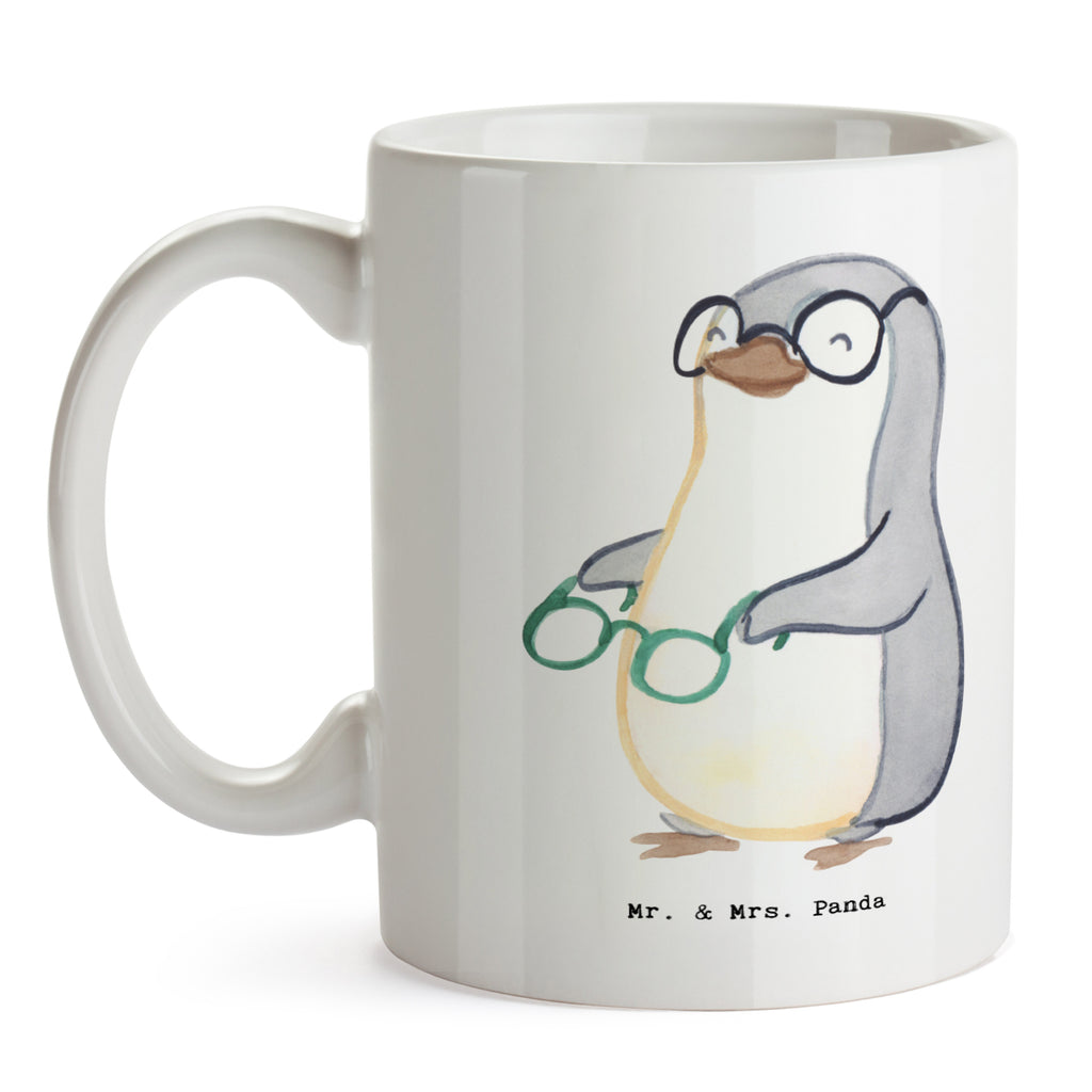 Tasse Augenoptiker mit Herz Tasse, Kaffeetasse, Teetasse, Becher, Kaffeebecher, Teebecher, Keramiktasse, Porzellantasse, Büro Tasse, Geschenk Tasse, Tasse Sprüche, Tasse Motive, Beruf, Ausbildung, Jubiläum, Abschied, Rente, Kollege, Kollegin, Geschenk, Schenken, Arbeitskollege, Mitarbeiter, Firma, Danke, Dankeschön, Augenoptiker, Optiker, Augenarzt, Optometrist, Brillenverkäufer, Brillengeschäft, Eröffnung