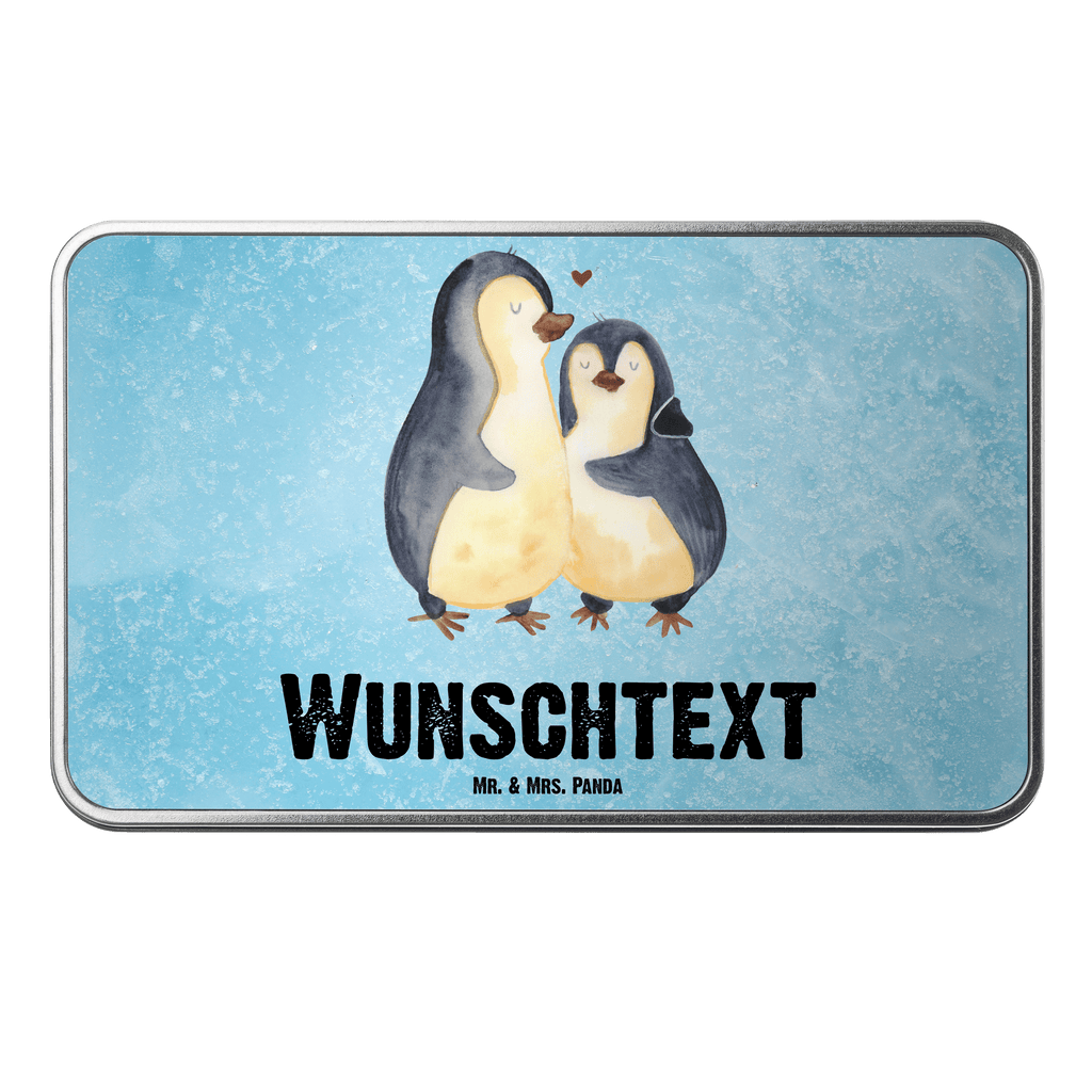 Personalisierte Metalldose Pinguin umarmend Personalisierte Metalldose, Dose mit Namen, Namensdose, Kiste mit Namen, Namenskiste, Pinguin, Liebe, Liebespaar, Liebesbeweis, Liebesgeschenk, Verlobung, Jahrestag, Hochzeitstag, Hochzeit, Hochzeitsgeschenk