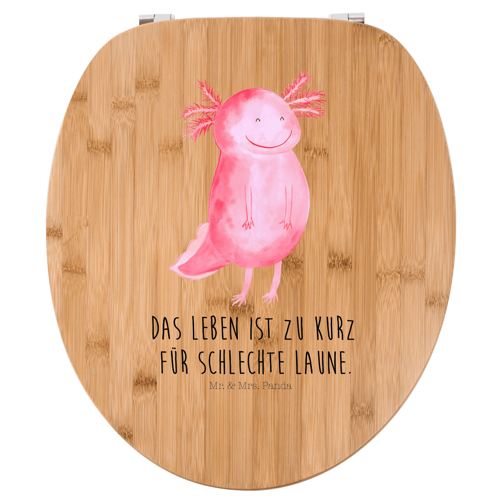Motiv WC Sitz Axolotl Glücklich Klobrille, Klodeckel, Toilettendeckel, WC-Sitz, Toilette, Axolotl, Molch, Axolot, Schwanzlurch, Lurch, Lurche, Motivation, gute Laune