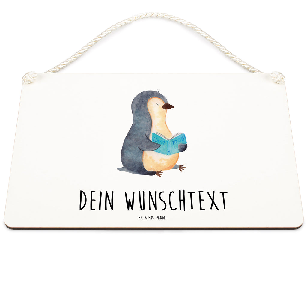 Personalisiertes Deko Schild Pinguin Buch Dekoschild, Deko Schild, Schild, Tür Schild, Türschild, Holzschild, Wandschild, Wanddeko, Pinguin, Pinguine, Buch, Lesen, Bücherwurm, Nichtstun, Faulenzen, Ferien, Urlaub, Freizeit