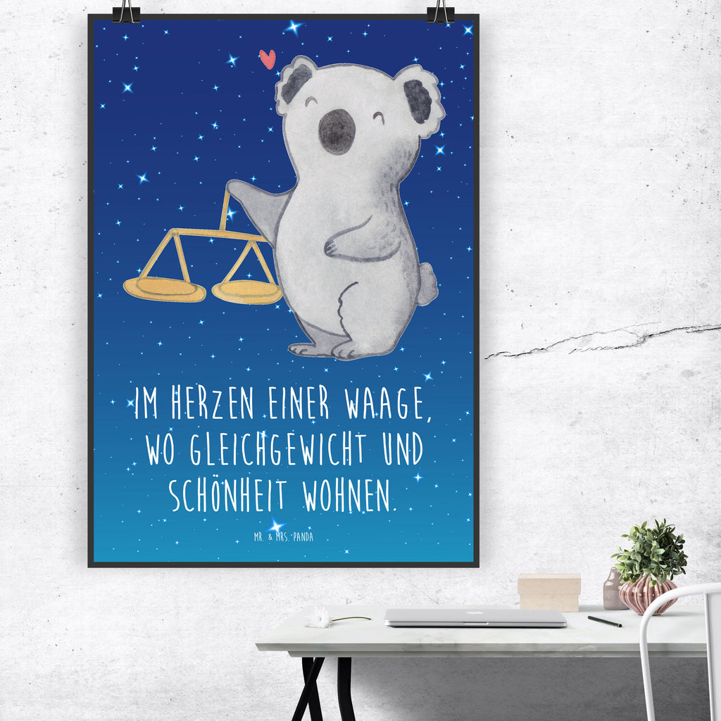 Poster Waage Astrologie Poster, Wandposter, Bild, Wanddeko, Küchenposter, Kinderposter, Wanddeko Bild, Raumdekoration, Wanddekoration, Handgemaltes Poster, Mr. & Mrs. Panda Poster, Designposter, Kunstdruck, Posterdruck, Tierkreiszeichen, Sternzeichen, Horoskop, Astrologie, Aszendent, Waage, Geschenk zum Geburtstag, Geburtstagsgeschenk, Geschenk