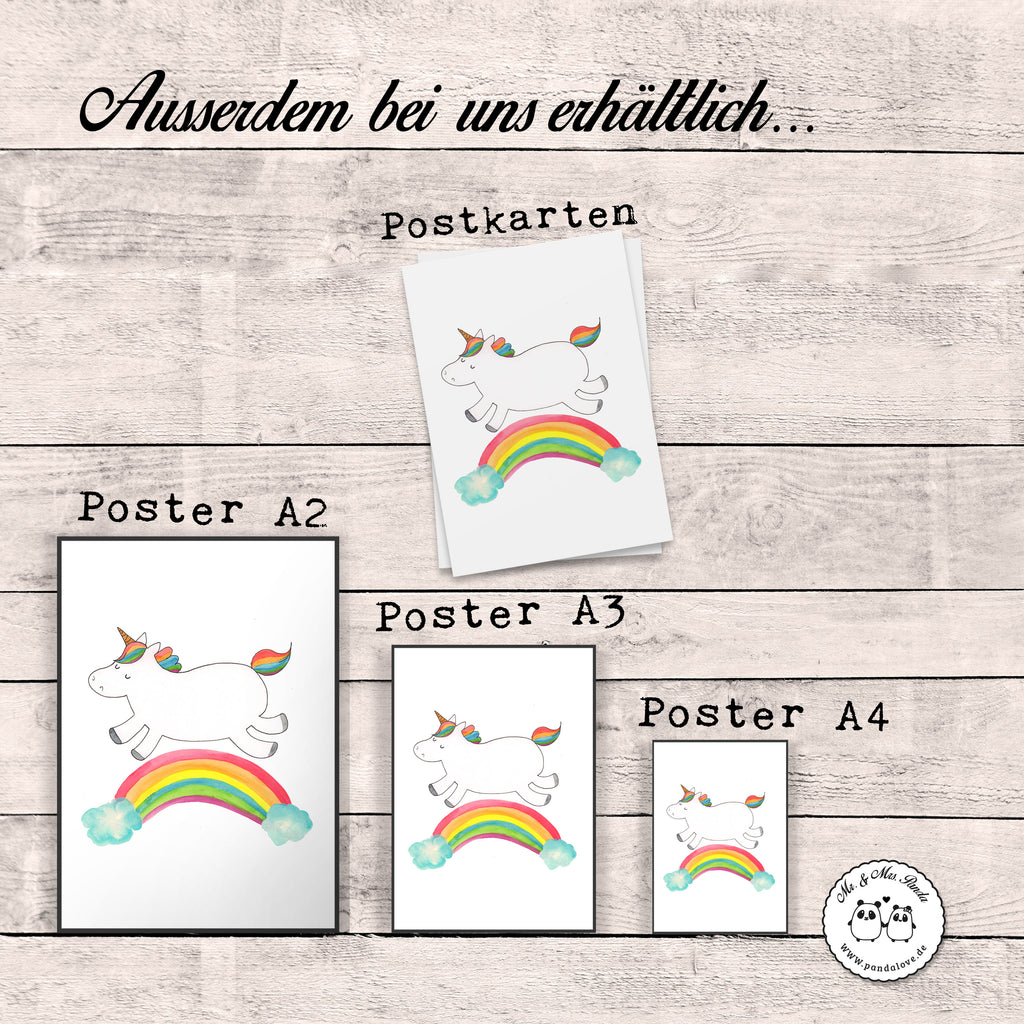 Poster Einhorn Regenbogen Poster, Wandposter, Bild, Wanddeko, Küchenposter, Kinderposter, Wanddeko Bild, Raumdekoration, Wanddekoration, Handgemaltes Poster, Mr. & Mrs. Panda Poster, Designposter, Kunstdruck, Posterdruck, Einhorn, Einhörner, Einhorn Deko, Pegasus, Unicorn, Regenbogen, Glitzer, Einhornpower, Erwachsenwerden, Einhornautobahn