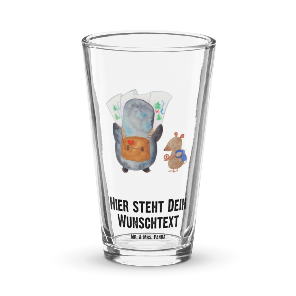 Personalisiertes Trinkglas Pinguin & Maus Wanderer Personalisiertes Trinkglas, Personalisiertes Glas, Personalisiertes Pint Glas, Personalisiertes Bierglas, Personalisiertes Cocktail Glas, Personalisiertes Wasserglas, Glas mit Namen, Glas selber bedrucken, Wunschtext, Selbst drucken, Wunschname, Pinguin, Pinguine, Abenteurer, Abenteuer, Roadtrip, Ausflug, Wanderlust, wandern