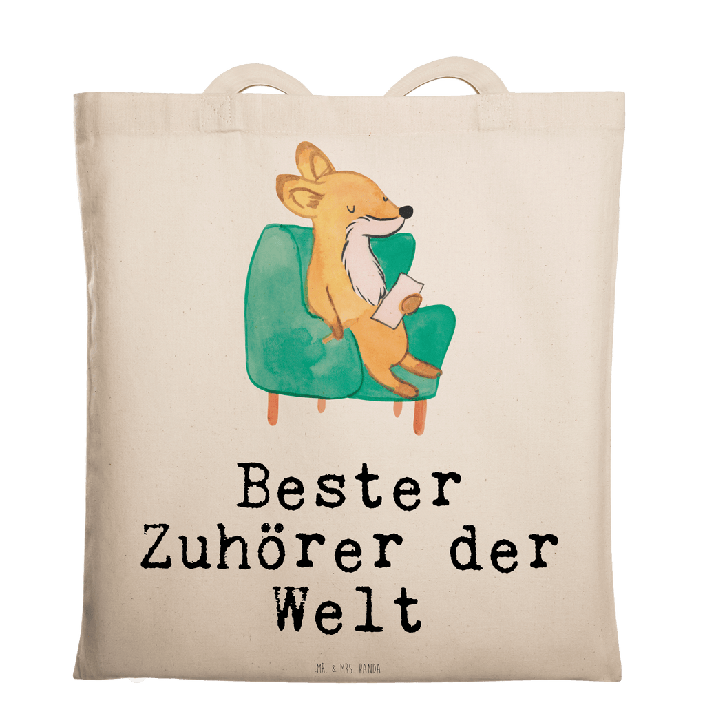 Tragetasche Fuchs Bester Zuhörer der Welt Beuteltasche, Beutel, Einkaufstasche, Jutebeutel, Stoffbeutel, Tasche, Shopper, Umhängetasche, Strandtasche, Schultertasche, Stofftasche, Tragetasche, Badetasche, Jutetasche, Einkaufstüte, Laptoptasche, für, Dankeschön, Geschenk, Schenken, Geburtstag, Geburtstagsgeschenk, Geschenkidee, Danke, Bedanken, Mitbringsel, Freude machen, Geschenktipp, Zuhörer, Freund, Freundin, offenes Ohr, Hilfsbereit, Hilfe