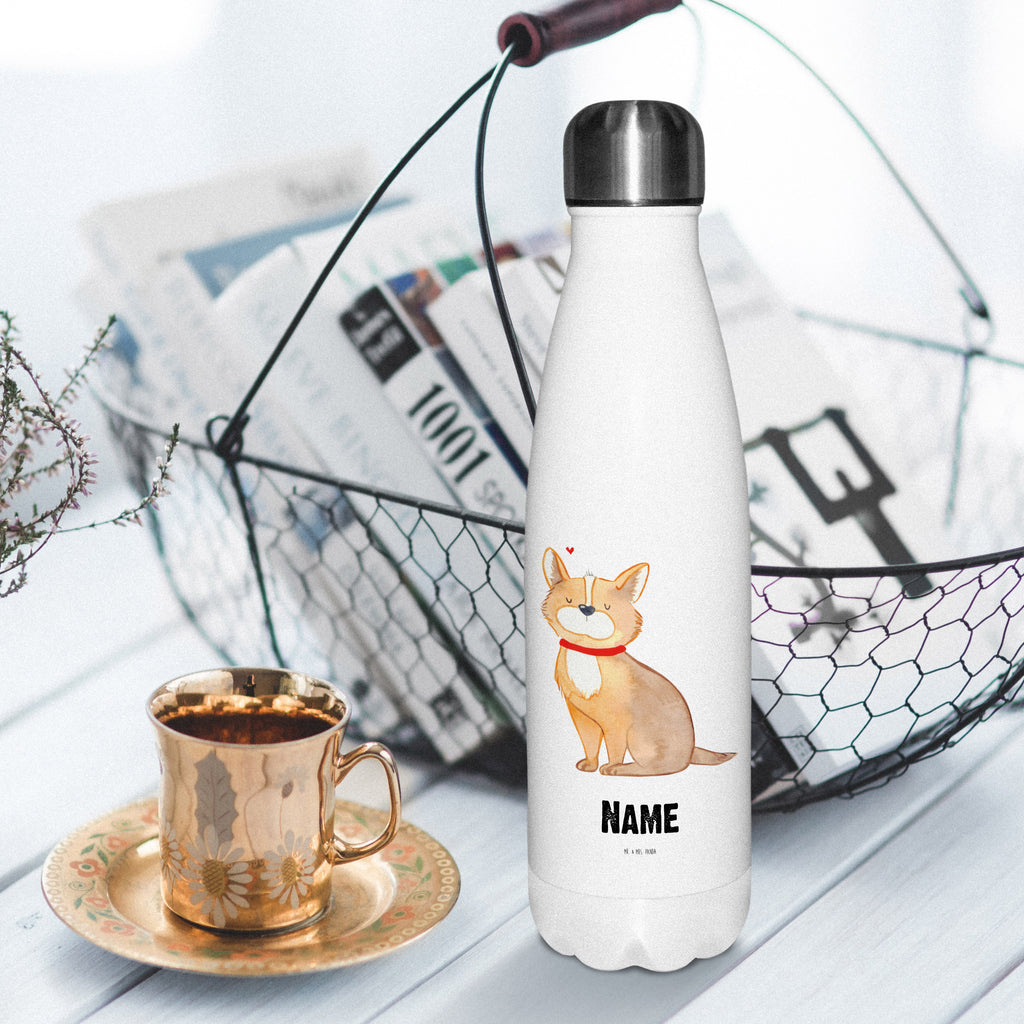 Personalisierte Thermosflasche Hundeglück Personalisierte Isolierflasche, Personalisierte Thermoflasche, Personalisierte Trinkflasche, Trinkflasche Mit Namen, Wunschname, Bedrucken, Namensflasche, Hund, Hundemotiv, Haustier, Hunderasse, Tierliebhaber, Hundebesitzer, Sprüche, Corgie, Hundeliebe, Spruch, Hundemama, Liebe