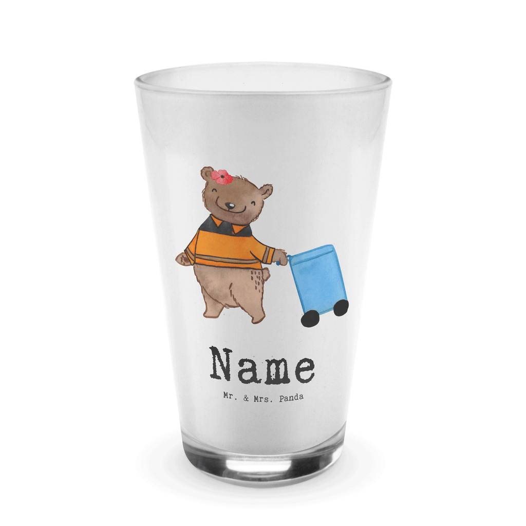 Personalisiertes Glas Müllwerkerin mit Herz Bedrucktes Glas, Glas mit Namen, Namensglas, Glas personalisiert, Name, Bedrucken, Beruf, Ausbildung, Jubiläum, Abschied, Rente, Kollege, Kollegin, Geschenk, Schenken, Arbeitskollege, Mitarbeiter, Firma, Danke, Dankeschön, Müllwerkerin, Fachkraft Kreislauf- und Abfallwirtschaft, Müllentsorgerin, Kehrichtfrau, Müllfrau, Müllfahreriin