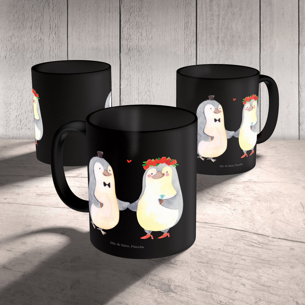 Tasse Pinguin Heirat Tasse, Kaffeetasse, Teetasse, Becher, Kaffeebecher, Teebecher, Keramiktasse, Porzellantasse, Büro Tasse, Geschenk Tasse, Tasse Sprüche, Tasse Motive, Liebe, Partner, Freund, Freundin, Ehemann, Ehefrau, Heiraten, Verlobung, Heiratsantrag, Liebesgeschenk, Jahrestag, Hocheitstag