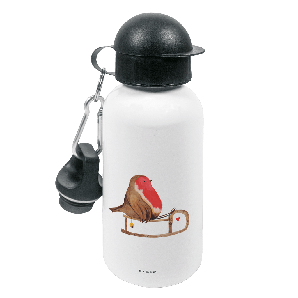 Kindertrinkflasche Rotkehlchen Schlitten Kindertrinkflasche, Kinder Trinkflasche, Trinkflasche, Flasche, Kinderflasche, Kinder, Kids, Kindergarten Flasche, Grundschule, Jungs, Mädchen, Winter, Weihnachten, Weihnachtsdeko, Nikolaus, Advent, Heiligabend, Wintermotiv, Schlitten, Vogel