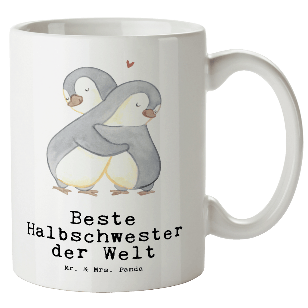 XL Tasse Pinguin Beste Halbschwester der Welt XL Tasse, Große Tasse, Grosse Kaffeetasse, XL Becher, XL Teetasse, spülmaschinenfest, Jumbo Tasse, Groß, für, Dankeschön, Geschenk, Schenken, Geburtstag, Geburtstagsgeschenk, Geschenkidee, Danke, Bedanken, Mitbringsel, Freude machen, Geschenktipp, Halbschwester, Stiefschwester, Stiefgeschwister, Schwestern, Schwester, Geschwister, Schwesterherz, Sister, Familie, Kleinigkeit, Beste, Tochter, Liebe, Kinder