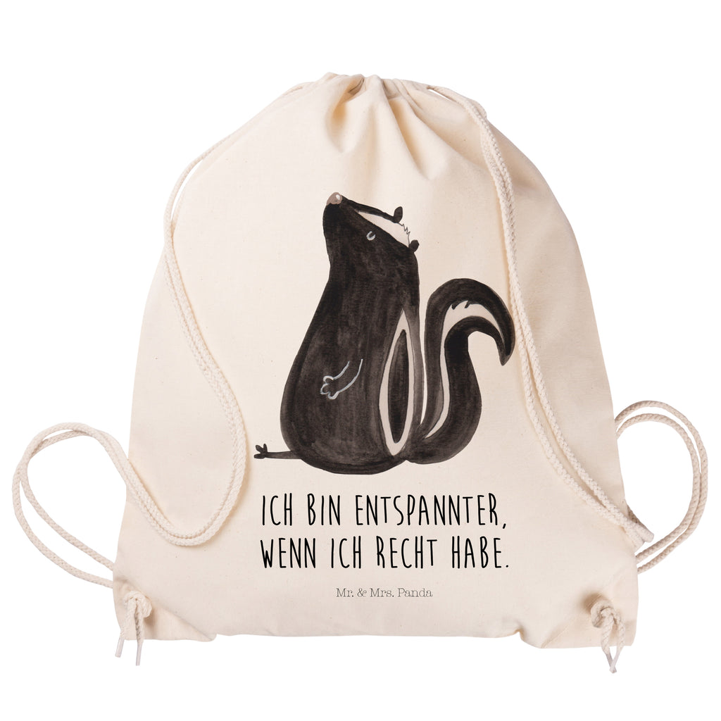 Sportbeutel Stinktier Sitzen Sportbeutel, Turnbeutel, Beutel, Sporttasche, Tasche, Stoffbeutel, Sportbeutel Kinder, Gymsack, Beutel Rucksack, Kleine Sporttasche, Sportzubehör, Turnbeutel Baumwolle, Stinktier, Skunk, Wildtier, Raubtier, Stinker, Stinki, Spruch, Büro, Recht, Besserwisser