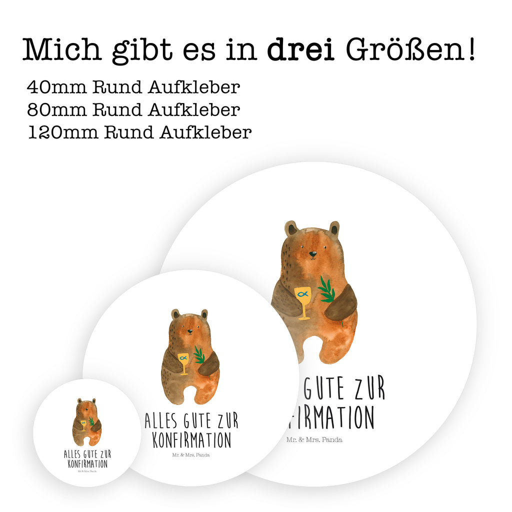 Rund Aufkleber Konfirmation-Bär Sticker, Aufkleber, Etikett, Bär, Teddy, Teddybär, Konfirmation, Kirche, evangelisch, Gottesdienst