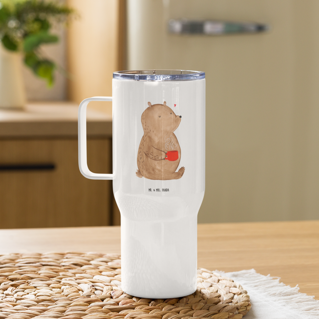 XXL Thermobecher Bär Kaffee Thermobecher, XL Thermobecher, Reisebecher, XL Reisetasse, Großer Thermobecher, Autobecher, Jumbo Becher, Bär, Teddy, Teddybär, Kaffee, Coffee, Bären, guten Morgen, Morgenroutine, Welt erobern, Welt retten, Motivation