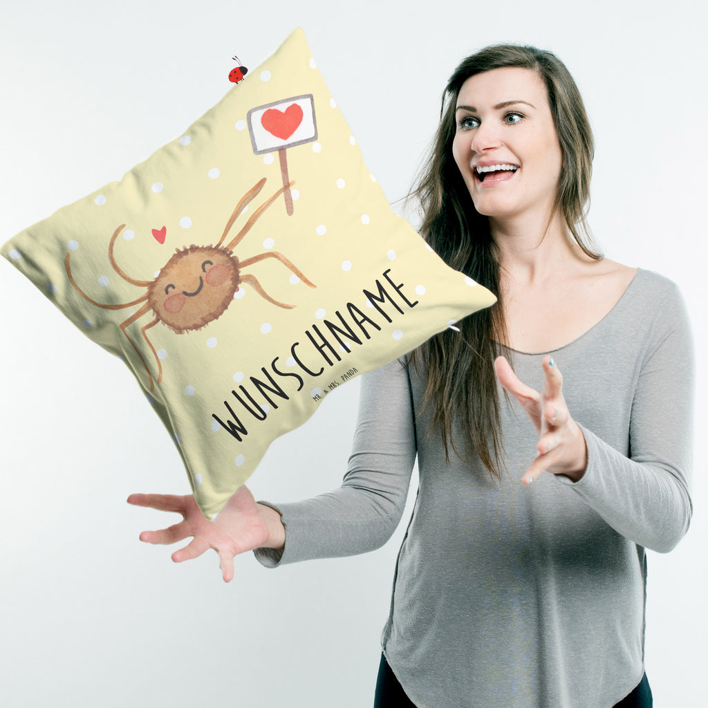 Personalisiertes Kissen Spinne Agathe Motivation Kissen, personalisiert, Name, Wunschname, bedrucken, Kopfkissen, Spinne Agathe, Spinne, Agathe, Videos, Merchandise, Motivation, Glück, Liebe, Vertrauen, Dankeschön