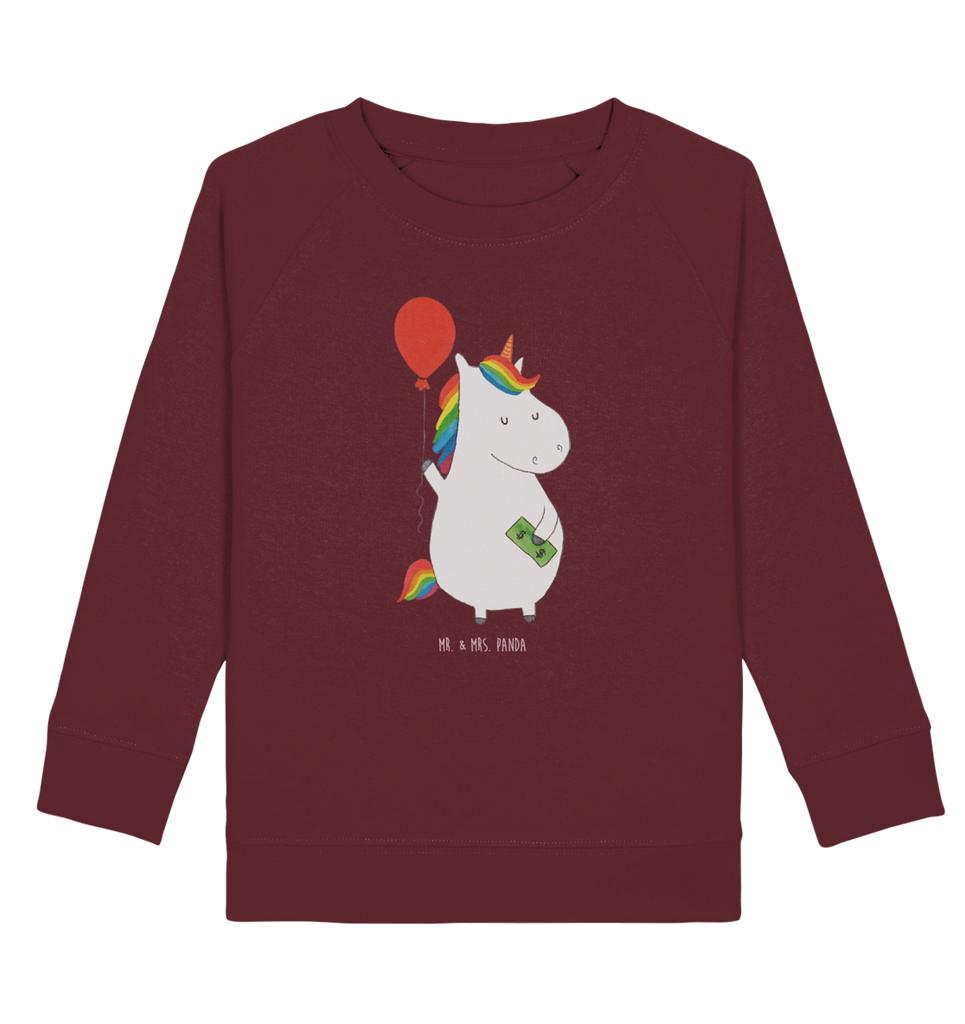 Organic Kinder Pullover Einhorn Luftballon Kinder Pullover, Kinder Sweatshirt, Jungen, Mädchen, Einhorn, Einhörner, Einhorn Deko, Pegasus, Unicorn, Luftballon, Geld, Lebenslust, Freude, Geschenk, Freundin