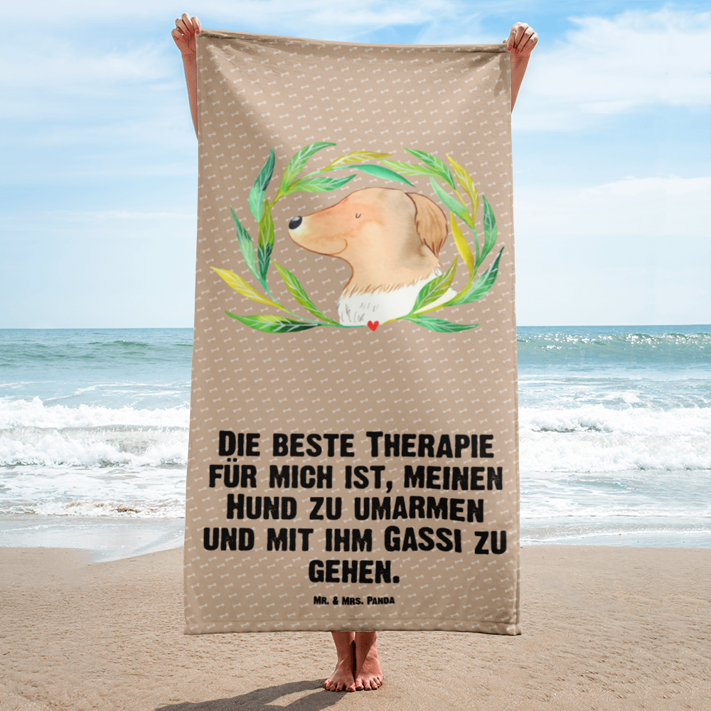 XL Badehandtuch Hund Ranke Handtuch, Badetuch, Duschtuch, Strandtuch, Saunatuch, Hund, Hundemotiv, Haustier, Hunderasse, Tierliebhaber, Hundebesitzer, Sprüche, Ranke, Therapie, Selbsttherapie, Hundeliebe, Hundeglück, Hunde