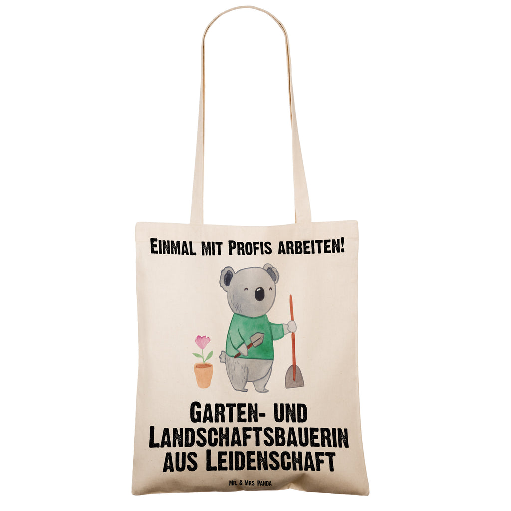 Tragetasche Garten- und Landschaftsbauerin aus Leidenschaft Beuteltasche, Beutel, Einkaufstasche, Jutebeutel, Stoffbeutel, Tasche, Shopper, Umhängetasche, Strandtasche, Schultertasche, Stofftasche, Tragetasche, Badetasche, Jutetasche, Einkaufstüte, Laptoptasche, Beruf, Ausbildung, Jubiläum, Abschied, Rente, Kollege, Kollegin, Geschenk, Schenken, Arbeitskollege, Mitarbeiter, Firma, Danke, Dankeschön, Gärtnerin, Gartenplaner, Gärtnerei, Gartenbau, Hobbygärtnerin, Garten- und Landschaftsbauerin