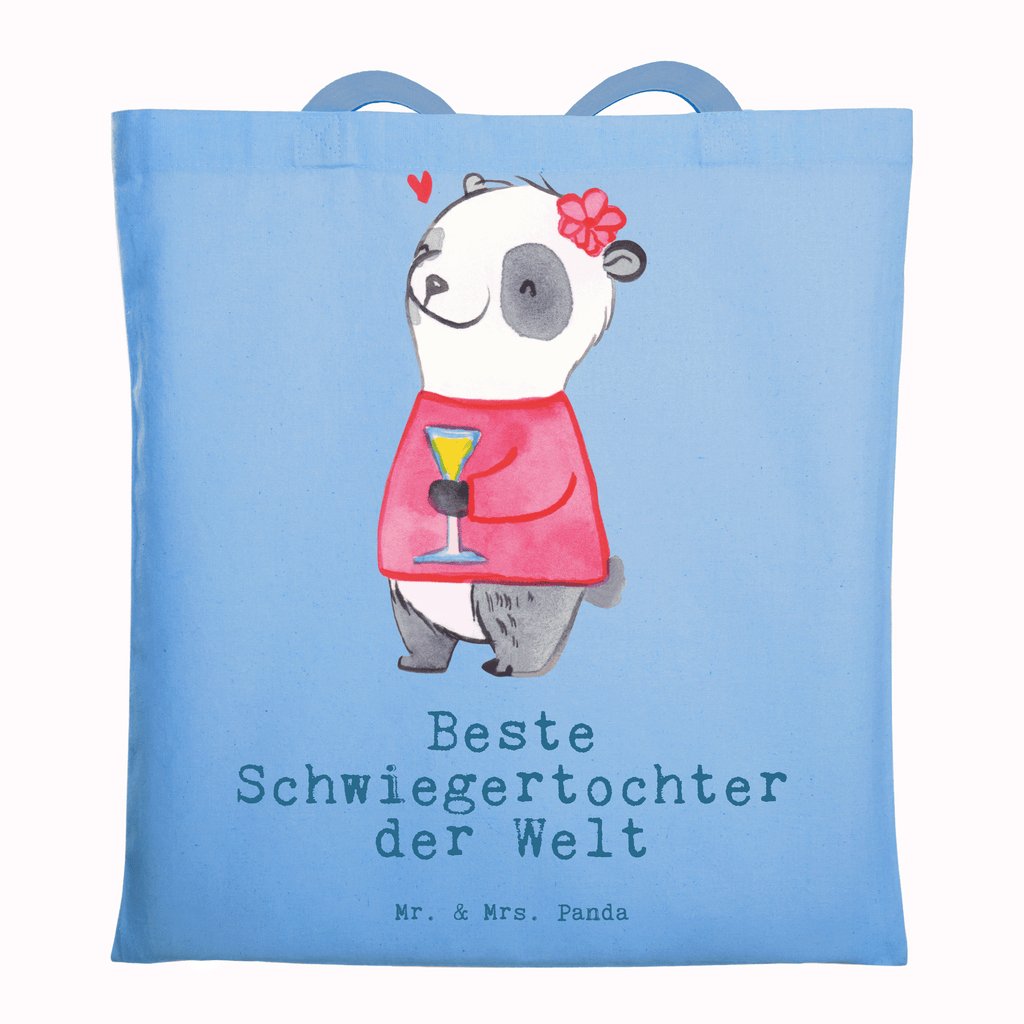 Tragetasche Panda Beste Schwiegertochter der Welt Beuteltasche, Beutel, Einkaufstasche, Jutebeutel, Stoffbeutel, Tasche, Shopper, Umhängetasche, Strandtasche, Schultertasche, Stofftasche, Tragetasche, Badetasche, Jutetasche, Einkaufstüte, Laptoptasche, für, Dankeschön, Geschenk, Schenken, Geburtstag, Geburtstagsgeschenk, Geschenkidee, Danke, Bedanken, Mitbringsel, Freude machen, Geschenktipp, Schwiegertochter, Tochter, Ehefrau des Sohns, Frau, angeheiratet, Hochzeit