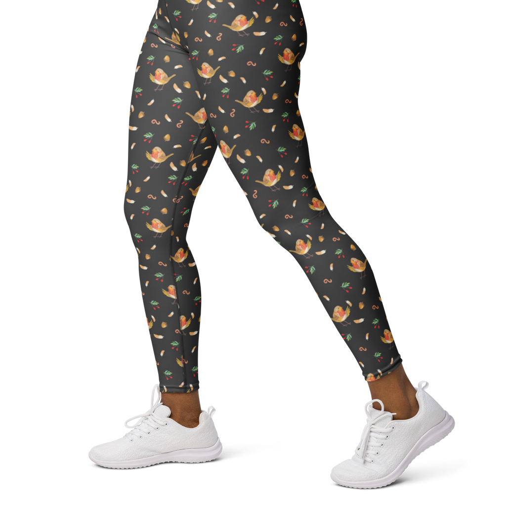 Yogahose Rotkehlchen Federn Muster Yogapants, Yogaleggings, Yogaleggins, Yogahose Damen, Yogahose, Frauen, Yogahose Mädchen, Yogahose Kinder, Yogahose Herren, Yogahose Männer, Tiermotive, Gute Laune, lustige Sprüche, Tiere, What if i fall, Rotkehlchen, Spruch Motivation, Spruch Mut, Vogel, Motivation Sprüche, Motivationsbilder, fliegen