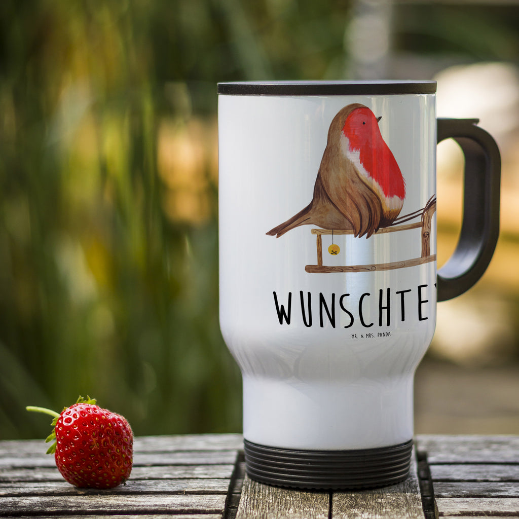 Personalisierter Thermobecher Rotkehlchen Schlitten Personalisierter Thermobecher, Personalisierter To Go Becher, Personalisierte Thermotasse, Personalisierter Kaffeebecher, Personalisierter Isolierbecher, Thermobecher personalisieren, Thermobecher mit Namen, Thermobecher selbst gestalten, Wunschname, Spülmaschinenfest, Bedrucken, Isolierbecher mit Namen, Isolierbecher selbst gestalten, Thermotasse personalisieren, Thermotasse mit Namen, Winter, Weihnachten, Weihnachtsdeko, Nikolaus, Advent, Heiligabend, Wintermotiv, Schlitten, Vogel