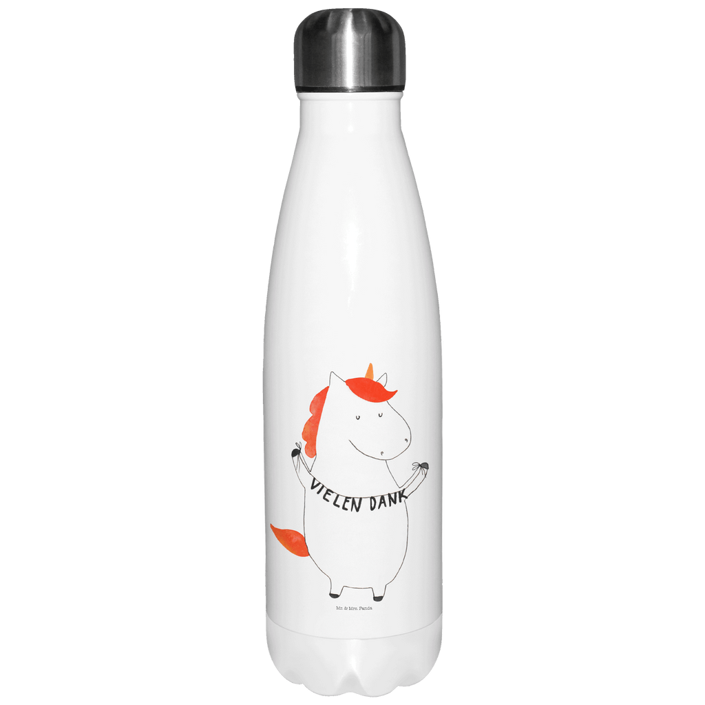 Thermosflasche Einhorn Vielen Dank Isolierflasche, Thermoflasche, Trinkflasche, Thermos, Edelstahl, Einhorn, Einhörner, Einhorn Deko, Pegasus, Unicorn, Danke, vielen Dank, Dankeschön, Danksagung