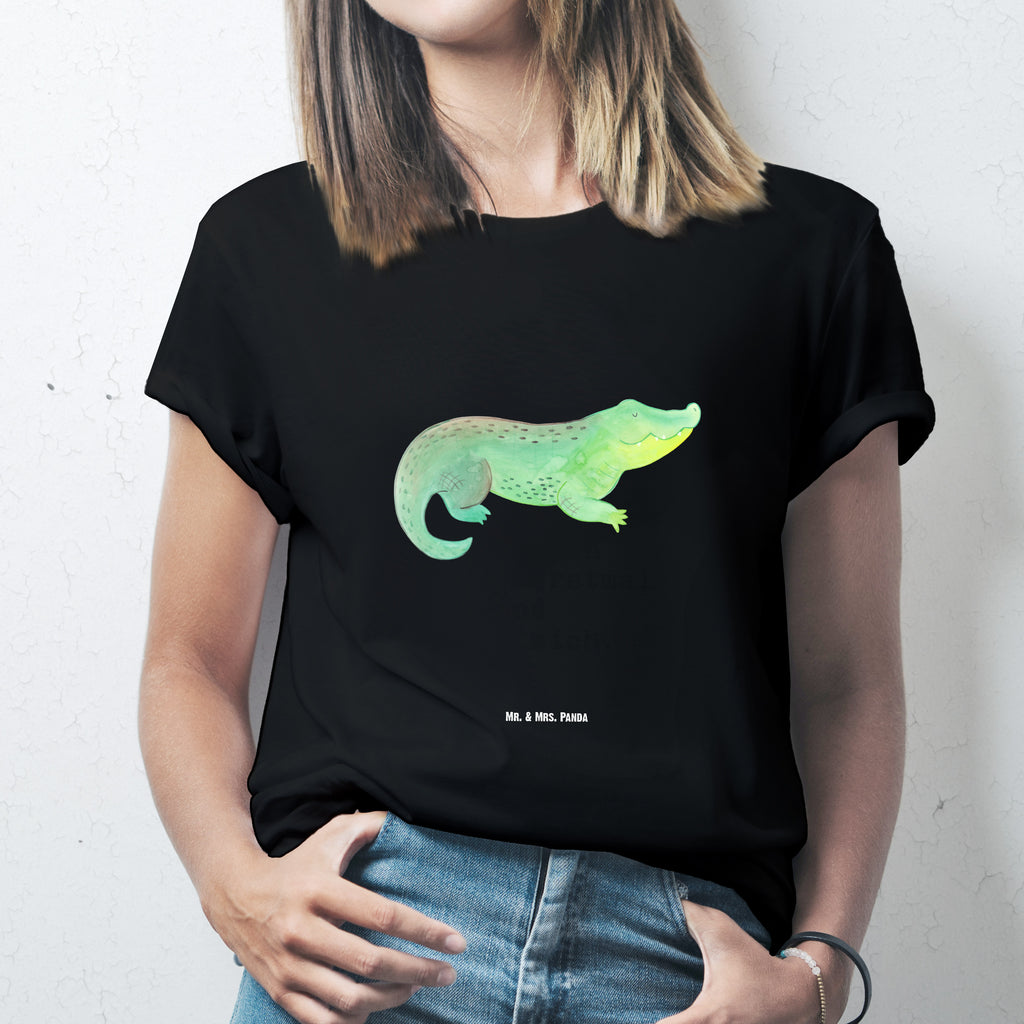 T-Shirt Standard Krokodil T-Shirt, Shirt, Tshirt, Lustiges T-Shirt, T-Shirt mit Spruch, Party, Junggesellenabschied, Jubiläum, Geburstag, Herrn, Damen, Männer, Frauen, Schlafshirt, Nachthemd, Sprüche, Meerestiere, Meer, Urlaub, Krokodil, Krokodile, verrückt sein, spontan sein, Abenteuerlust, Reiselust, Freundin, beste Freundin, Lieblingsmensch