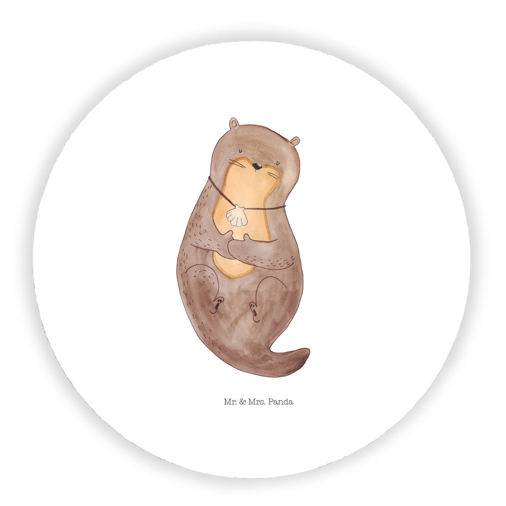 Rund Magnet Otter mit Muschelmedaillon Kühlschrankmagnet, Pinnwandmagnet, Souvenir Magnet, Motivmagnete, Dekomagnet, Whiteboard Magnet, Notiz Magnet, Kühlschrank Dekoration, Otter, Fischotter, Seeotter, Otterliebe, grübeln, träumen, Motivation, Tagträumen, Büro