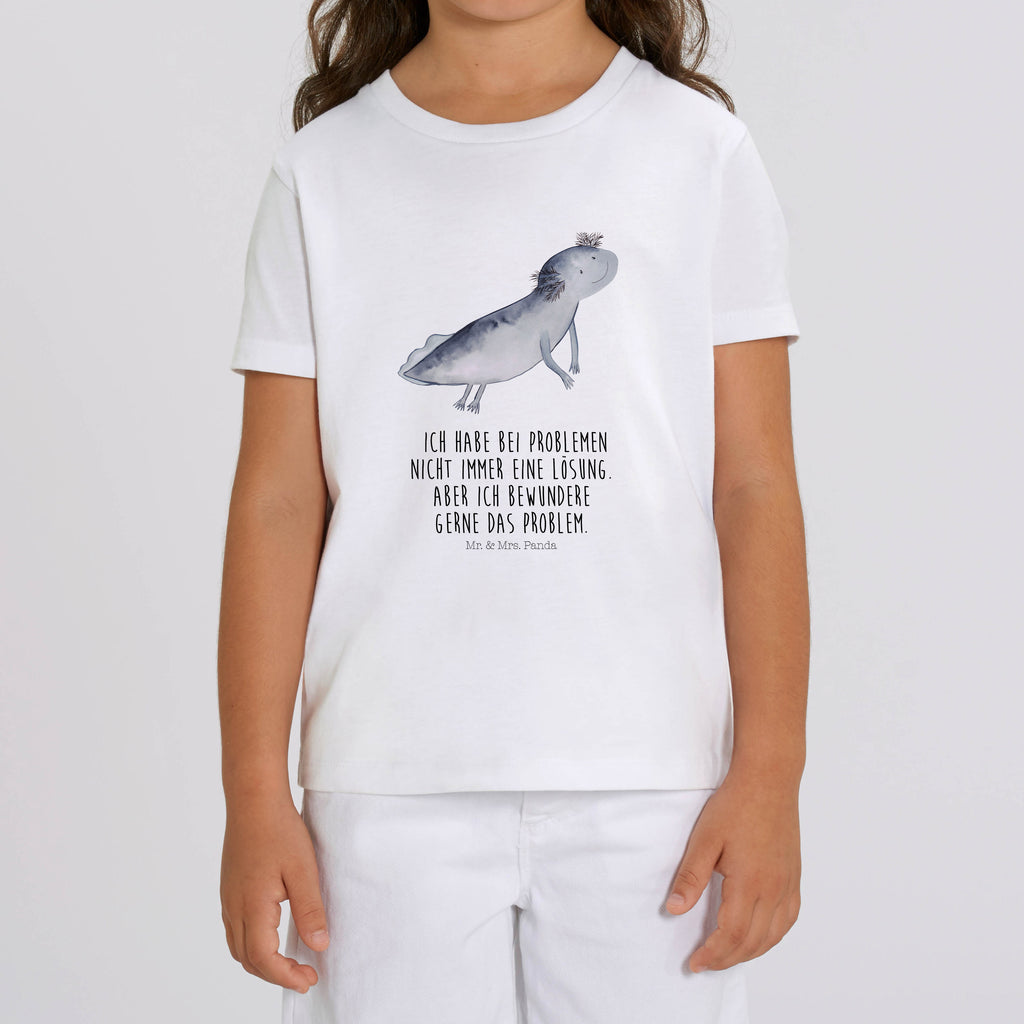 Organic Kinder T-Shirt Axolotl Schwimmen Kinder T-Shirt, Kinder T-Shirt Mädchen, Kinder T-Shirt Jungen, Axolotl, Molch, Axolot, Schwanzlurch, Lurch, Lurche, Problem, Probleme, Lösungen, Motivation