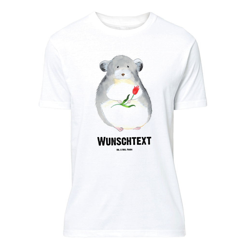 Personalisiertes T-Shirt Chinchilla mit Blume T-Shirt Personalisiert, T-Shirt mit Namen, T-Shirt mit Aufruck, Männer, Frauen, Wunschtext, Bedrucken, Tiermotive, Gute Laune, lustige Sprüche, Tiere, Chinchilla, Chinchillas, Liebeskummer, Kummer, Depressionen, traurig sein, Chaos, Glücklichsein, Büro, Büroalltag