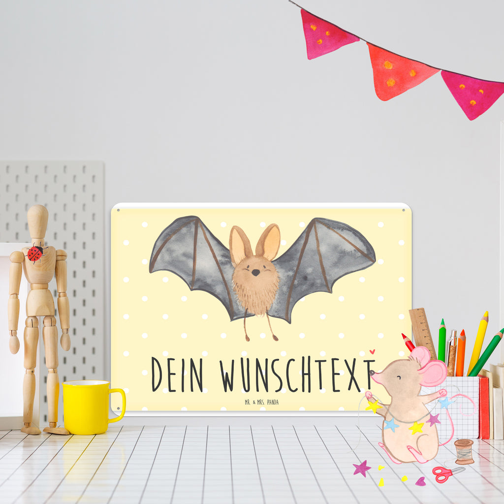 Personalisiertes Blechschild Fledermaus Flügel Blechschild, Metallschild, Geschenk Schild, Schild, Magnet-Metall-Schild, Deko Schild, Wandschild, Wand-Dekoration, Türschild, Tiermotive, Gute Laune, lustige Sprüche, Tiere