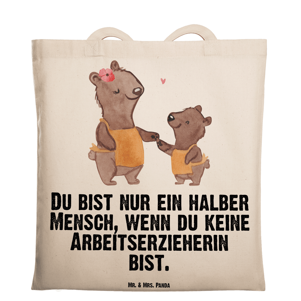 Tragetasche Arbeitserzieherin mit Herz Beuteltasche, Beutel, Einkaufstasche, Jutebeutel, Stoffbeutel, Tasche, Shopper, Umhängetasche, Strandtasche, Schultertasche, Stofftasche, Tragetasche, Badetasche, Jutetasche, Einkaufstüte, Laptoptasche, Beruf, Ausbildung, Jubiläum, Abschied, Rente, Kollege, Kollegin, Geschenk, Schenken, Arbeitskollege, Mitarbeiter, Firma, Danke, Dankeschön, Arbeitserzieherin, Arbeitspädagogin, Studium