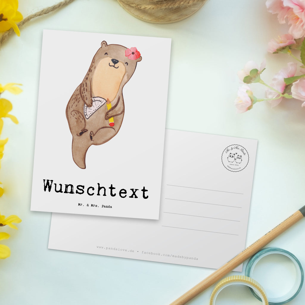 Personalisierte Postkarte Bauzeichnerin mit Herz Postkarte mit Namen, Postkarte bedrucken, Postkarte mit Wunschtext, Postkarte personalisierbar, Geschenkkarte mit Namen, Grußkarte mit Namen, Karte mit Namen, Einladung mit Namen, Ansichtskarte mit Namen, Geschenkkarte mit Wunschtext, Grußkarte mit Wunschtext, Karte mit Wunschtext, Einladung mit Wunschtext, Ansichtskarte mit Wunschtext, Beruf, Ausbildung, Jubiläum, Abschied, Rente, Kollege, Kollegin, Geschenk, Schenken, Arbeitskollege, Mitarbeiter, Firma, Danke, Dankeschön