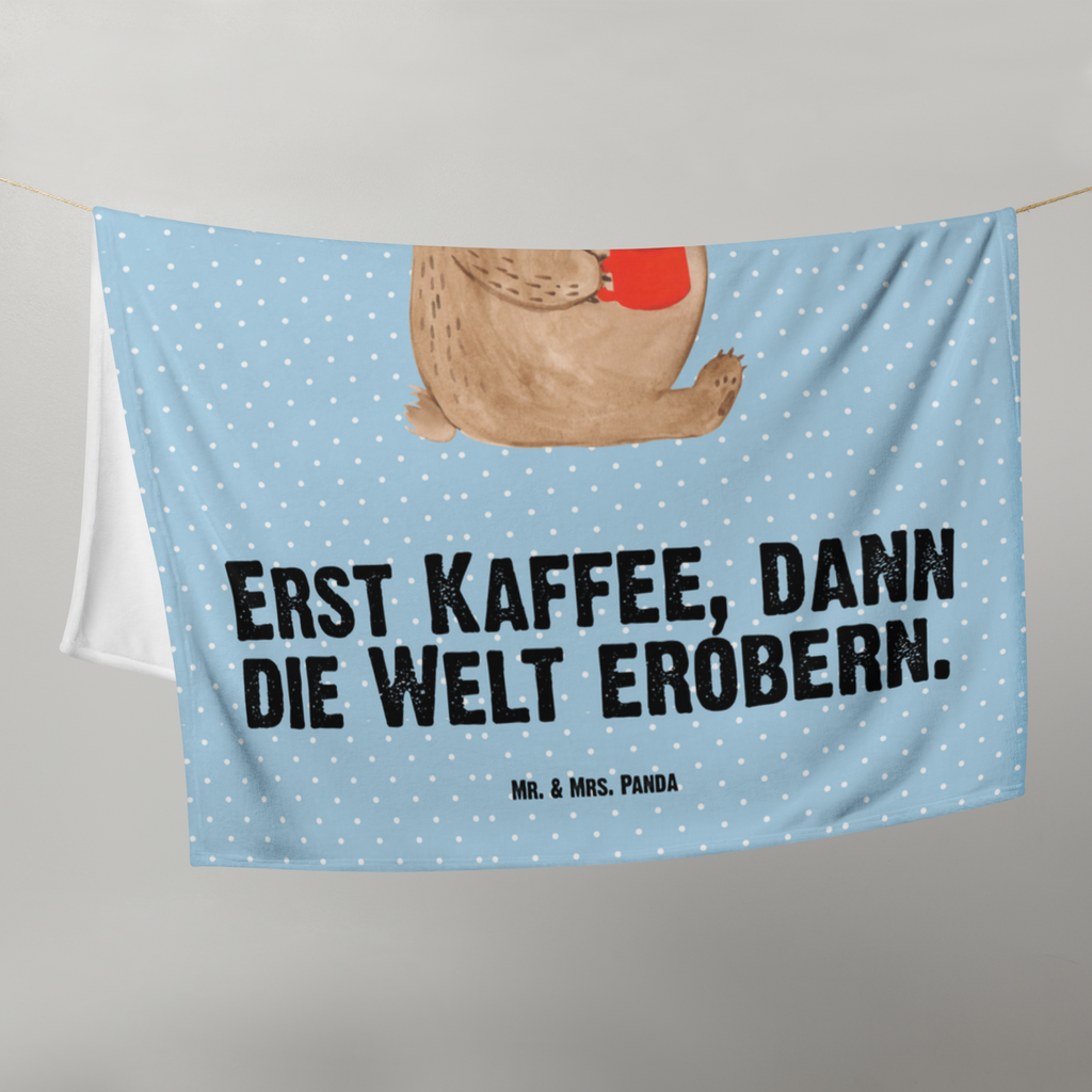 Babydecke Bär Kaffee Babydecke, Babygeschenk, Geschenk Geburt, Babyecke Kuscheldecke, Krabbeldecke, Bär, Teddy, Teddybär, Kaffee, Coffee, Bären, guten Morgen, Morgenroutine, Welt erobern, Welt retten, Motivation