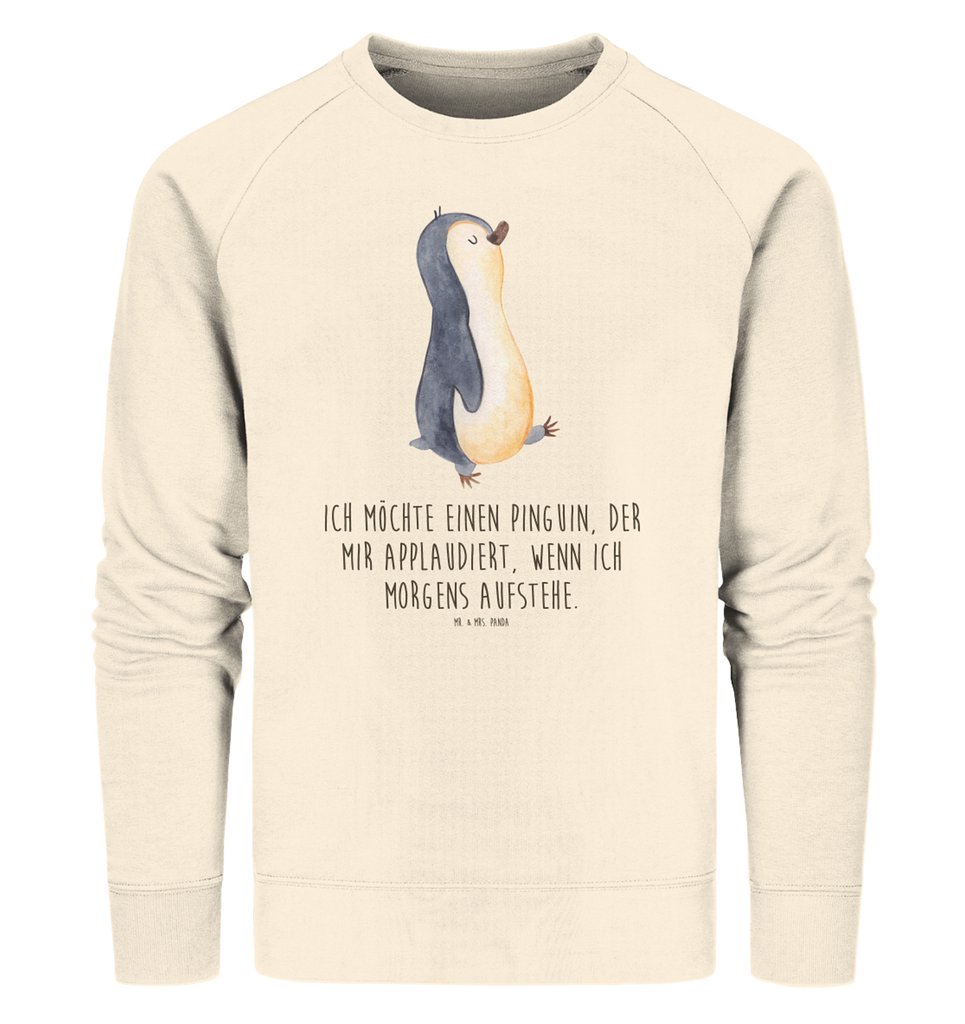 Organic Pullover Pinguin marschierend Pullover, Pullover Männer, Pullover Frauen, Sweatshirt, Sweatshirt Männer, Sweatshirt Frauen, Unisex, Pinguin, Pinguine, Frühaufsteher, Langschläfer, Bruder, Schwester, Familie