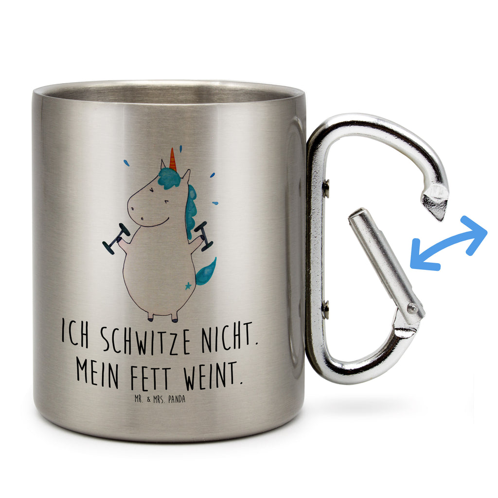 Edelstahlbecher Einhorn Fitness Edelstahltasse, Karabiner, Edelstahlbecher, Outdoor, Camping, Tasse, Becher, Einhorn, Einhörner, Einhorn Deko, Pegasus, Unicorn, Gym, Fitness, Fitnessstudio, Diät, Abnehmen, Sport, Pumpen, Geräte, Sixpack