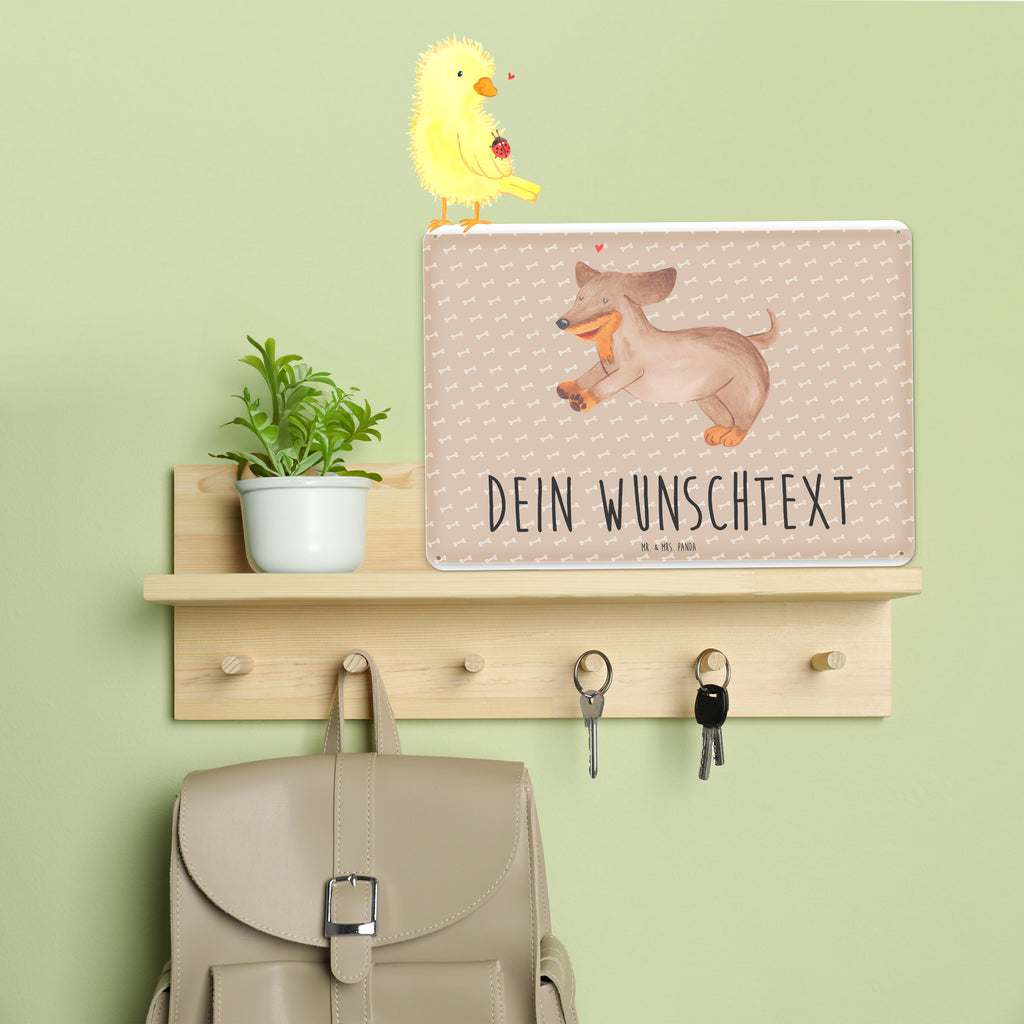 Personalisiertes Blechschild Hund Dackel Blechschild, Metallschild, Geschenk Schild, Schild, Magnet-Metall-Schild, Deko Schild, Wandschild, Wand-Dekoration, Türschild, Hund, Hundemotiv, Haustier, Hunderasse, Tierliebhaber, Hundebesitzer, Sprüche, Hunde, Dackel, Dachshund, happy dog