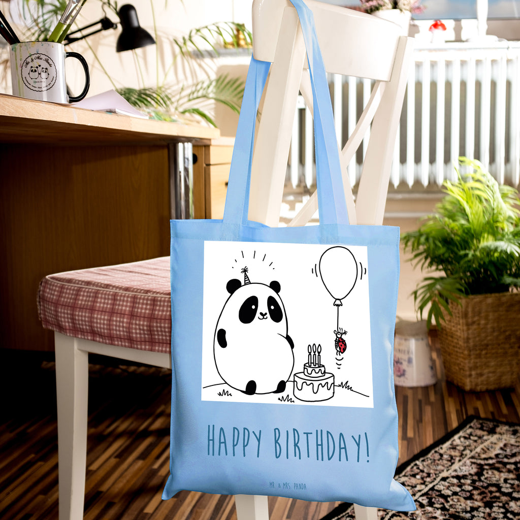 Tragetasche Easy & Peasy Happy Birthday Beuteltasche, Beutel, Einkaufstasche, Jutebeutel, Stoffbeutel, Tasche, Shopper, Umhängetasche, Strandtasche, Schultertasche, Stofftasche, Tragetasche, Badetasche, Jutetasche, Einkaufstüte, Laptoptasche