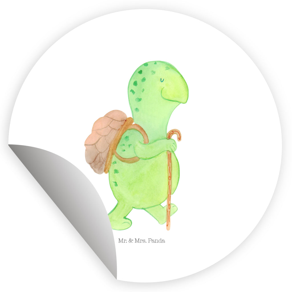 Rund Aufkleber Schildkröte Wanderer Sticker, Aufkleber, Etikett, Kinder, rund, Schildkröte, Schildkröten, Motivation, Motivationsspruch, Motivationssprüche, Neuanfang