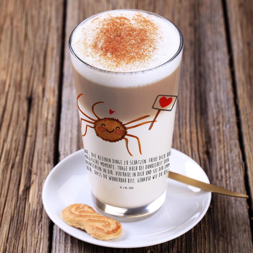 Glas Spinne Agathe Motivation Cappuccino Glas, Glas, Cappuccino Tasse, Latte Macchiato, Spinne Agathe, Spinne, Agathe, Videos, Merchandise, Motivation, Glück, Liebe, Vertrauen, Dankeschön