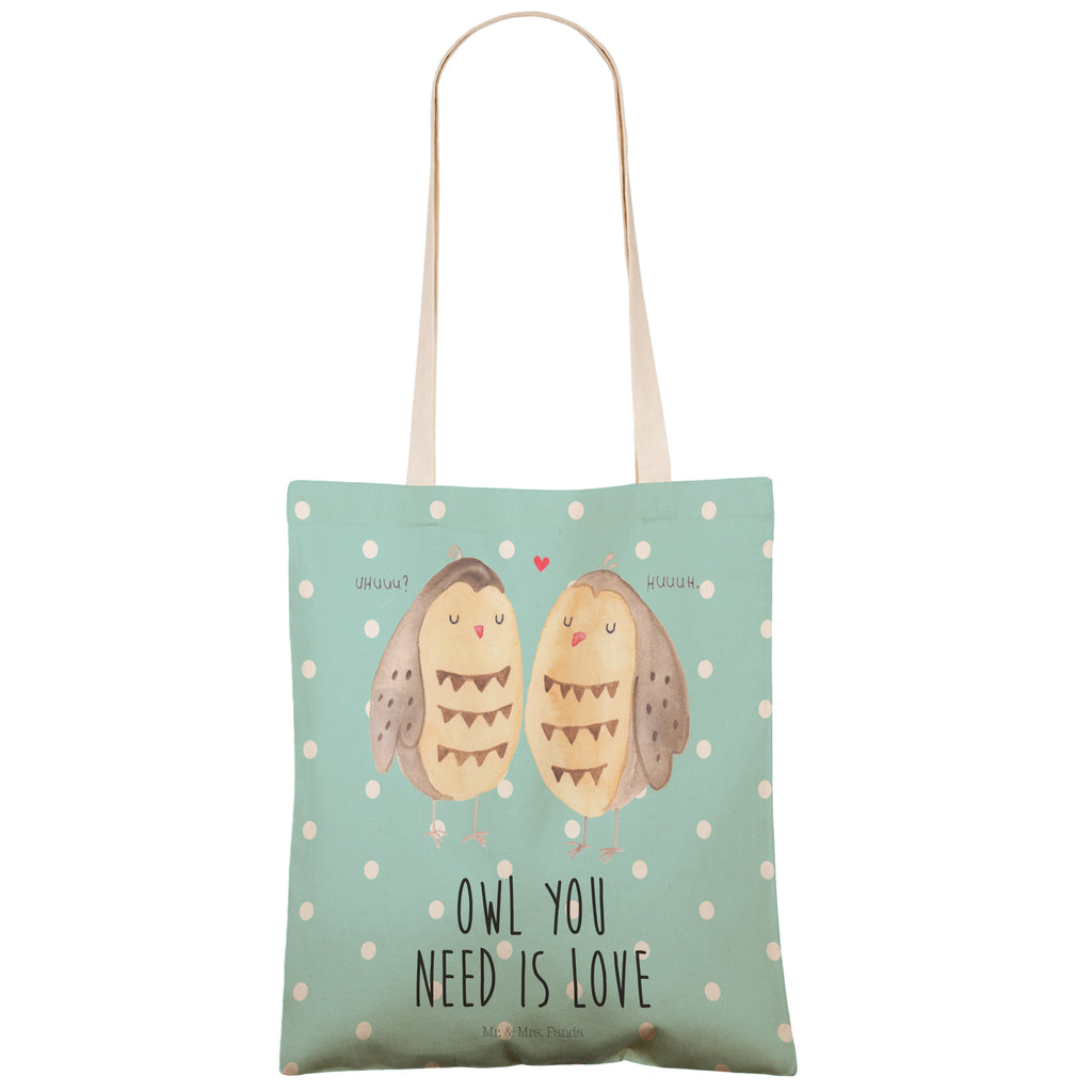 Einkaufstasche Eulen Liebe Tragetasche, Tasche, Beutel, Stofftasche, Baumwolltasche, Umhängetasche, Shopper, Einkaufstasche, Beuteltasche, Eule, Eule Deko, Liebe, Hochzeit Spruch, Owl, All you need is love, Liebe Spruch, Freundin Geschenk, Freund, Wortspiel lustig