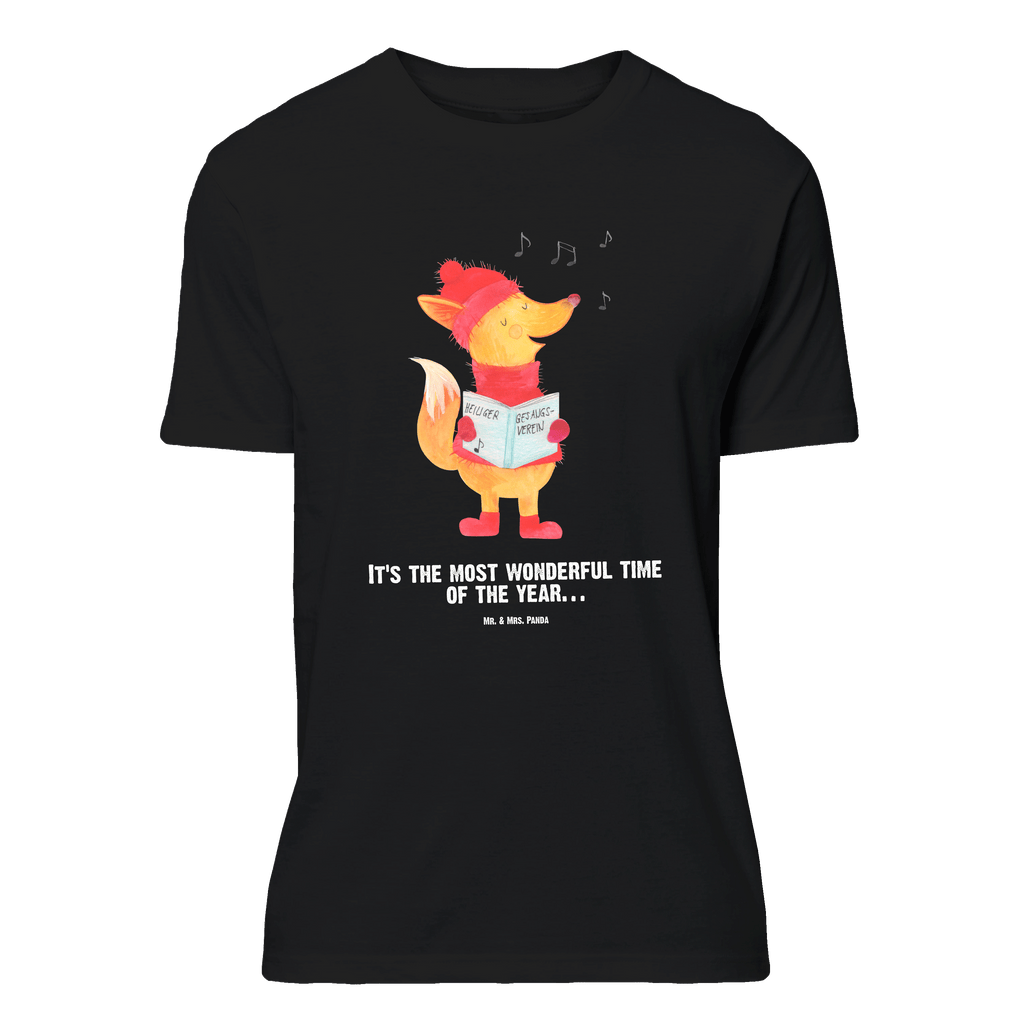 Personalisiertes T-Shirt Fuchs Sänger T-Shirt Personalisiert, T-Shirt mit Namen, T-Shirt mit Aufruck, Männer, Frauen, Wunschtext, Bedrucken, Winter, Weihnachten, Weihnachtsdeko, Nikolaus, Advent, Heiligabend, Wintermotiv, Fuchs, Füchse, Sänger, Geschenk Sänger, Singen, Weihnachtslieder