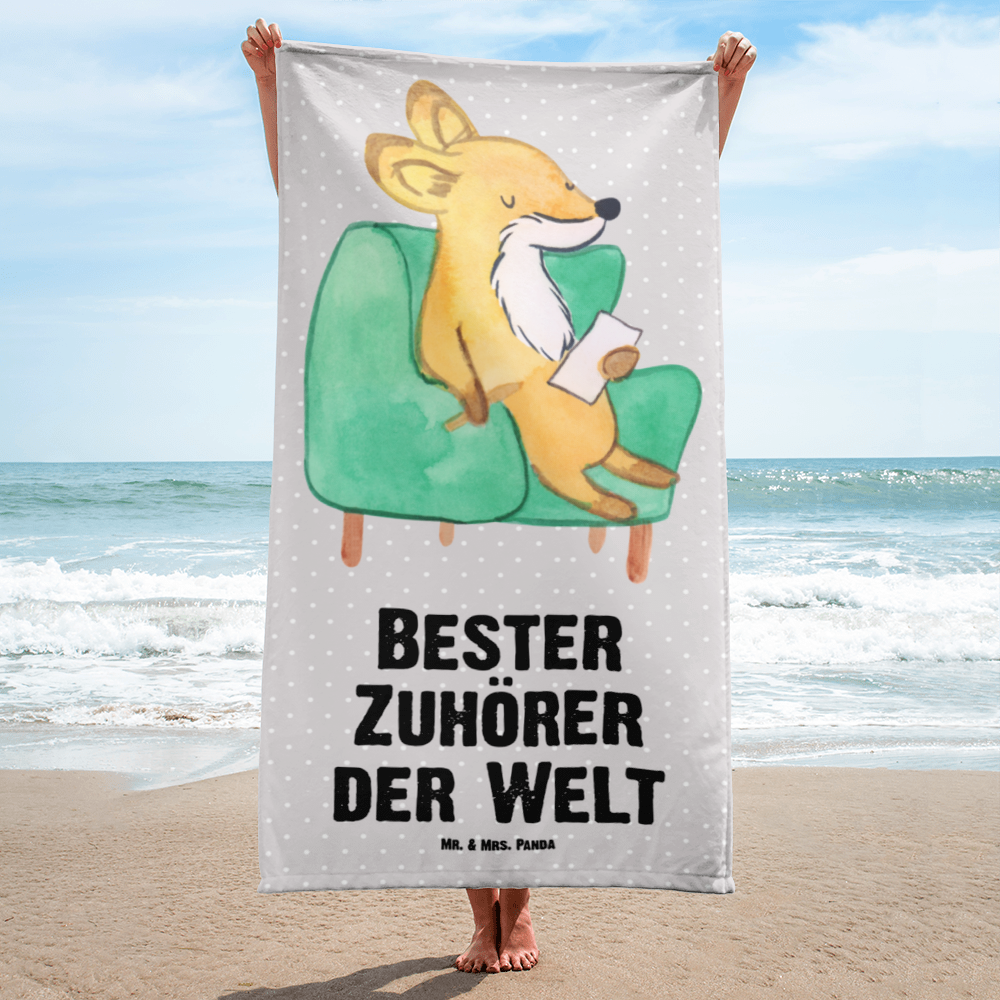 XL Badehandtuch Fuchs Bester Zuhörer der Welt Handtuch, Badetuch, Duschtuch, Strandtuch, Saunatuch, für, Dankeschön, Geschenk, Schenken, Geburtstag, Geburtstagsgeschenk, Geschenkidee, Danke, Bedanken, Mitbringsel, Freude machen, Geschenktipp, Zuhörer, Freund, Freundin, offenes Ohr, Hilfsbereit, Hilfe