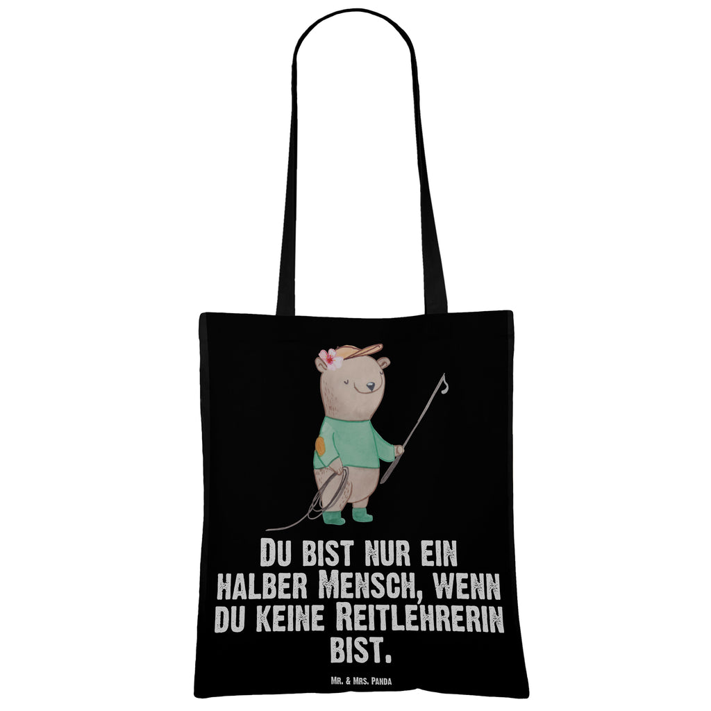 Tragetasche Reitlehrerin mit Herz Beuteltasche, Beutel, Einkaufstasche, Jutebeutel, Stoffbeutel, Tasche, Shopper, Umhängetasche, Strandtasche, Schultertasche, Stofftasche, Tragetasche, Badetasche, Jutetasche, Einkaufstüte, Laptoptasche, Beruf, Ausbildung, Jubiläum, Abschied, Rente, Kollege, Kollegin, Geschenk, Schenken, Arbeitskollege, Mitarbeiter, Firma, Danke, Dankeschön