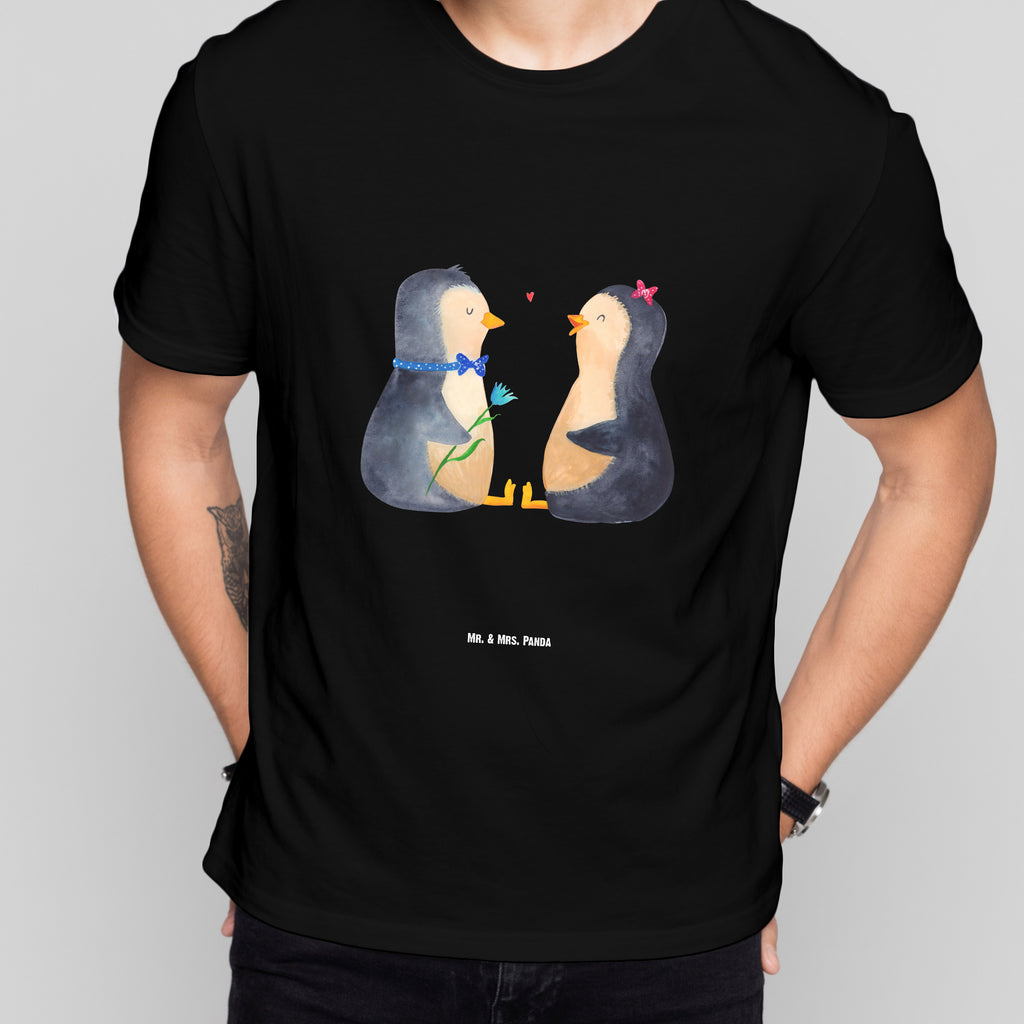 T-Shirt Standard Pinguin Pärchen T-Shirt, Shirt, Tshirt, Lustiges T-Shirt, T-Shirt mit Spruch, Party, Junggesellenabschied, Jubiläum, Geburstag, Herrn, Damen, Männer, Frauen, Schlafshirt, Nachthemd, Sprüche, Pinguin, Pinguine, Liebe, Liebespaar, Liebesbeweis, Liebesgeschenk, Verlobung, Jahrestag, Hochzeitstag, Hochzeit, Hochzeitsgeschenk, große Liebe, Traumpaar