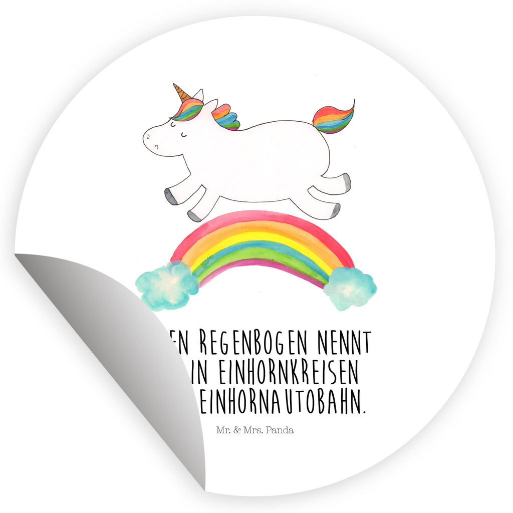 Rund Aufkleber Einhorn Regenbogen Sticker, Aufkleber, Etikett, Einhorn, Einhörner, Einhorn Deko, Pegasus, Unicorn, Regenbogen, Glitzer, Einhornpower, Erwachsenwerden, Einhornautobahn